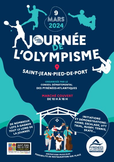 « JOURNEE DE L’OLYMPISME » à Saint-Jean-Pied-de-Port, le samedi 9 mars 2024!!