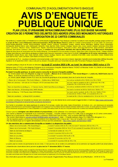 PLUi : Ouverture de l’enquête publique